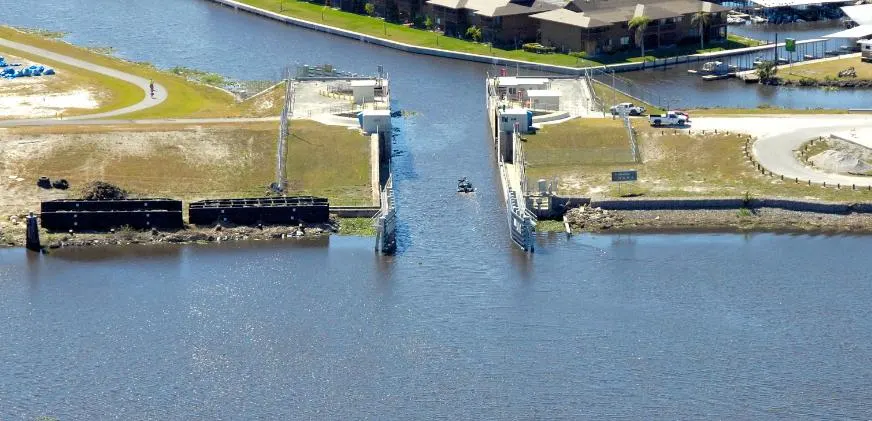 Clewiston Lake Okeechobee Waterway Lock — in real life